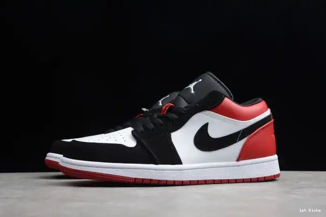1st Kicks Shoes Black Jordan 1 Air Toe Low 553558-116 0505